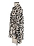 Express 100% Polyester Animal Print Silver Long Sleeve Blouse Size M - photo 5