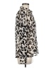Express 100% Polyester Animal Print Silver Long Sleeve Blouse Size M - photo 4