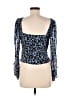 Zara 100% Polyester Blue Long Sleeve Top Size M - photo 2