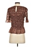 Express 100% Polyester Brown Short Sleeve Blouse Size XS - photo 2