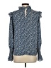 Shein 100% Polyester Blue Long Sleeve Blouse Size 4 - photo 2