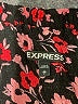 Express 100% Rayon Floral Black Short Sleeve Blouse Size S - photo 7