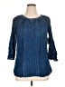Studio West 100% Rayon Blue 3/4 Sleeve Blouse Size 1X - photo 1