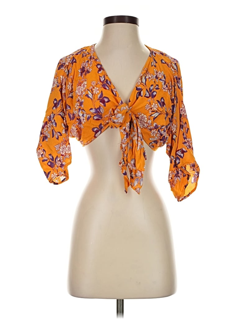 Pre-owned Karlie 3/4 Sleeve Blouse In Orange