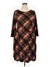 North Style Argyle Brown Casual Dress Size 18 - photo 1
