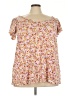 Torrid Floral Pink Short Sleeve Blouse Size 3X Plus (3) - photo 1