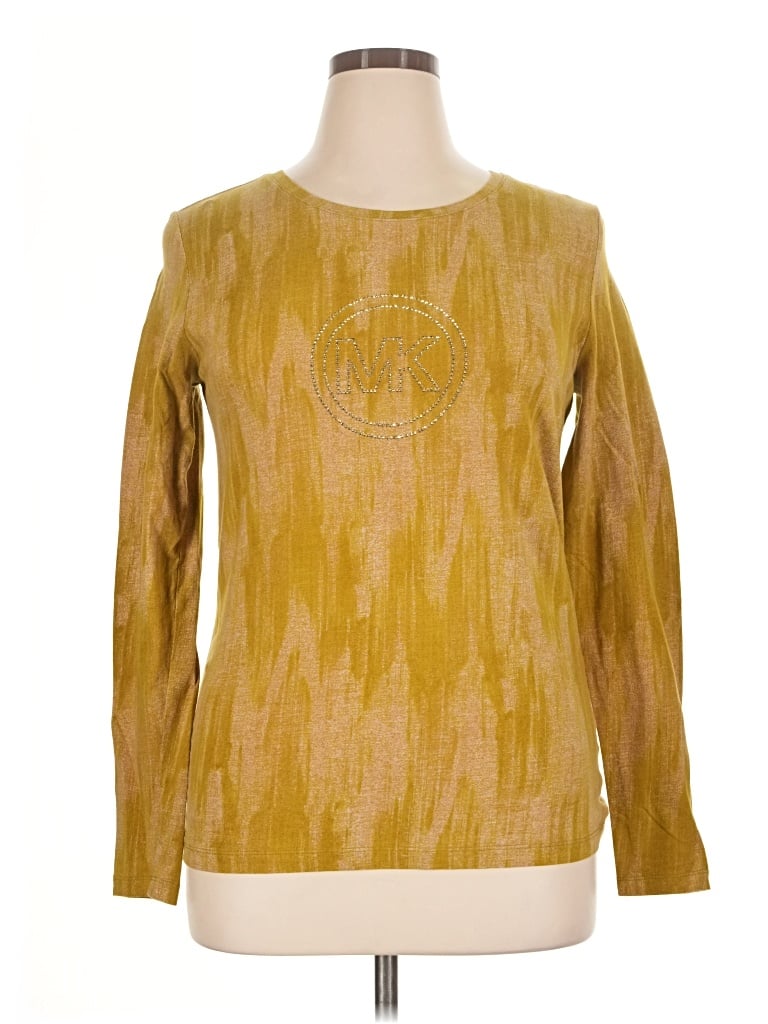 Pre-owned Michael Michael Kors Long Sleeve T-shirt In Gold