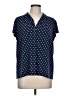 Rafaella Polka Dots Blue Short Sleeve Blouse Size L - photo 1
