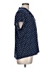 Rafaella Polka Dots Blue Short Sleeve Blouse Size L - photo 4