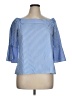 Cupio 100% Cotton Blue 3/4 Sleeve Blouse Size L - photo 1