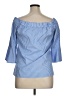 Cupio 100% Cotton Blue 3/4 Sleeve Blouse Size L - photo 2