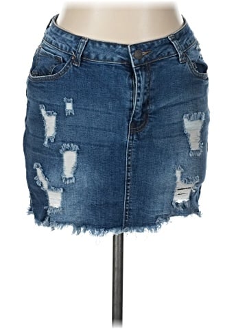Wax Jean Denim Skirt (view 1)