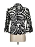Rafaella 100% Cotton Animal Print Ivory Blazer Size L - photo 2