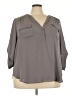 Torrid 100% Polyester Gray 3/4 Sleeve Blouse Size 3X Plus (3) - photo 1