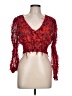 Zara 100% Polyester Red 3/4 Sleeve Blouse Size L - photo 1