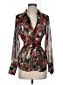 L'Agence 100% Polyester Floral Burgundy Long Sleeve Blouse Size XS (tall) - photo 1