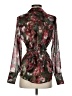 L'Agence 100% Polyester Floral Burgundy Long Sleeve Blouse Size XS (tall) - photo 2