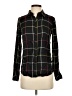 Maison Jules 100% Rayon Plaid Black Long Sleeve Button-Down Shirt Size XS - photo 1