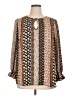 Chenault 100% Polyester Brown Long Sleeve Blouse Size 1X - photo 1