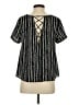 Lush 100% Polyester Black Short Sleeve Blouse Size S - photo 2