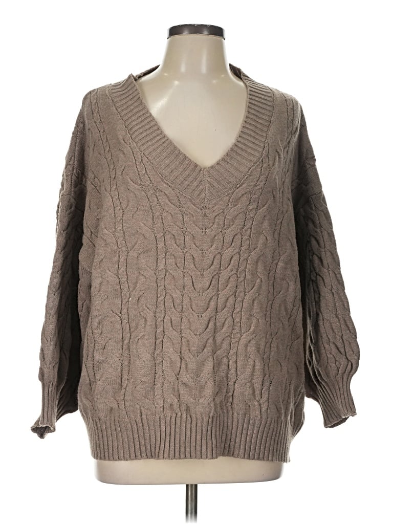 Pre-owned Shein Curve Pullover Sweater In Tan