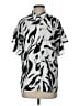 Nine West 100% Polyester Animal Print Silver Short Sleeve Blouse Size S - photo 1