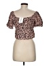 Audrey 3+1 100% Rayon Pink Short Sleeve Blouse Size M - photo 2