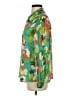 Zara 100% Polyester Floral Green 3/4 Sleeve Blouse Size S - photo 5