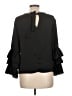 Bleuh Ciel 100% Polyester Black 3/4 Sleeve Blouse Size L - photo 2