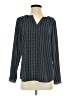 Talbots Chevron-herringbone Blue Long Sleeve Blouse Size S - photo 1