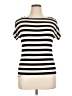 Unbranded Stripes Black Short Sleeve Top Size L (estimated) - photo 1