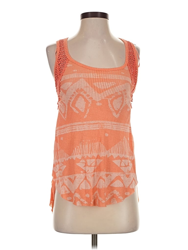 Pre-owned We The Free Tank Top Orange Square Neckline Tops