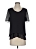 Rebecca Taylor 100% Polyester Black Short Sleeve Top Size 4 - photo 1