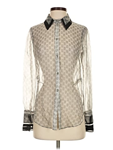 Elizabeth and James Long Sleeve Silk Top (view 1)
