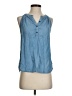 Mine 100% Lyocell Blue Sleeveless Button-Down Shirt Size S - photo 1