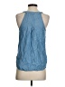 Mine 100% Lyocell Blue Sleeveless Button-Down Shirt Size S - photo 2