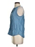 Mine 100% Lyocell Blue Sleeveless Button-Down Shirt Size S - photo 5