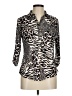 Emily Daniels Animal Print Brown 3/4 Sleeve Blouse Size M - photo 1