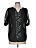 Angie 100% Polyester Black 3/4 Sleeve Blouse Size M - photo 1