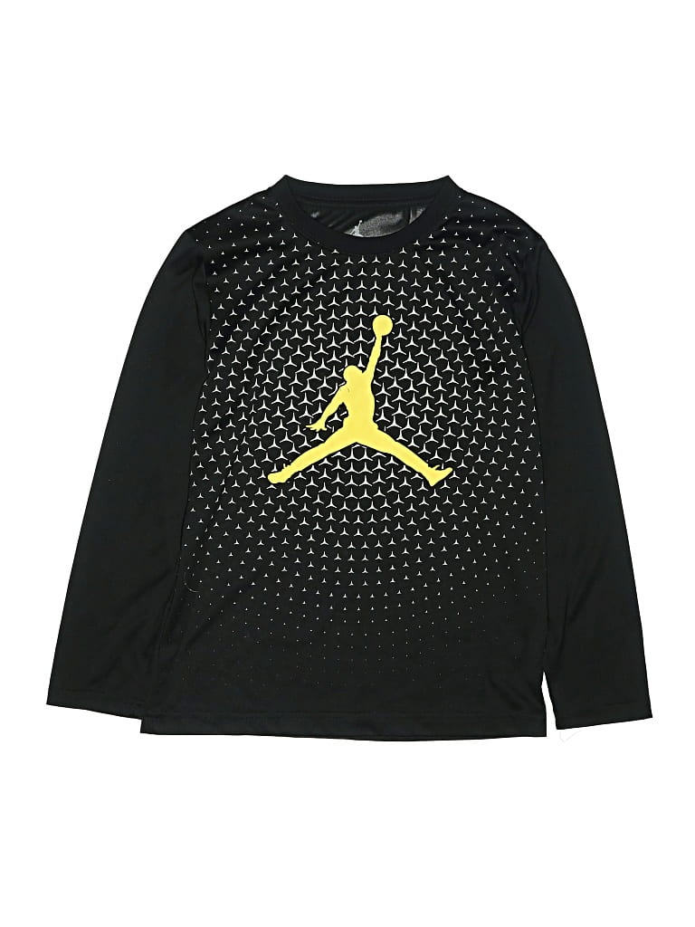 Pre-owned Air Jordan Kids' 3/4 Sleeve T-shirt In Black