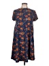 Pink Rose Print Blue Casual Dress Size L - photo 1