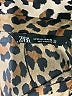 Zara Animal Print Brown Long Sleeve Button-Down Shirt Size XS - photo 7