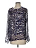 Sugar Lips Animal Print Blue Long Sleeve Blouse Size S - photo 1