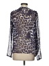 Sugar Lips Animal Print Blue Long Sleeve Blouse Size S - photo 2