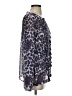 Sugar Lips Animal Print Blue Long Sleeve Blouse Size S - photo 4