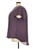 Torrid 100% Polyester Solid Purple Short Sleeve Blouse Size 3X Plus (3) - photo 5