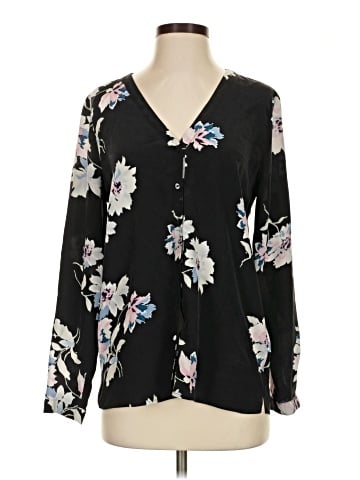 Joie Long Sleeve Silk Top (view 1)
