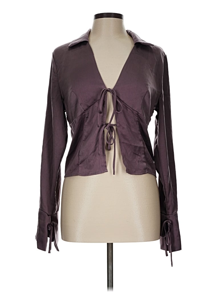 Pre-owned Forever 21 Long Sleeve Blouse In Purple