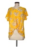 West Kei 100% Polyester Yellow Short Sleeve Blouse Size M - photo 1