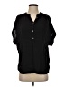 Point Sur 100% Viscose Black 3/4 Sleeve Button-Down Shirt Size S - photo 1